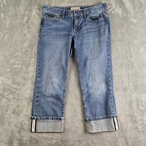 Banana Republic Light Blue Cropped Ankle Jeans with Cuffed Hem EUC